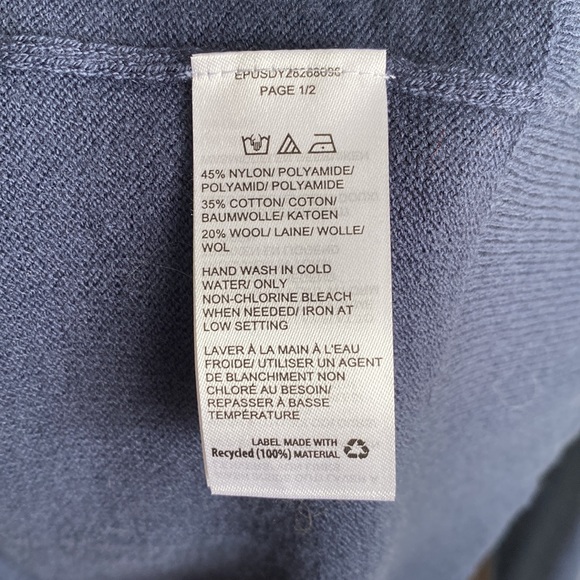 en Thread - Indigo / Navy Wool-Blend Knit Sweater with Recycled Cotton - Picture 8 of 9